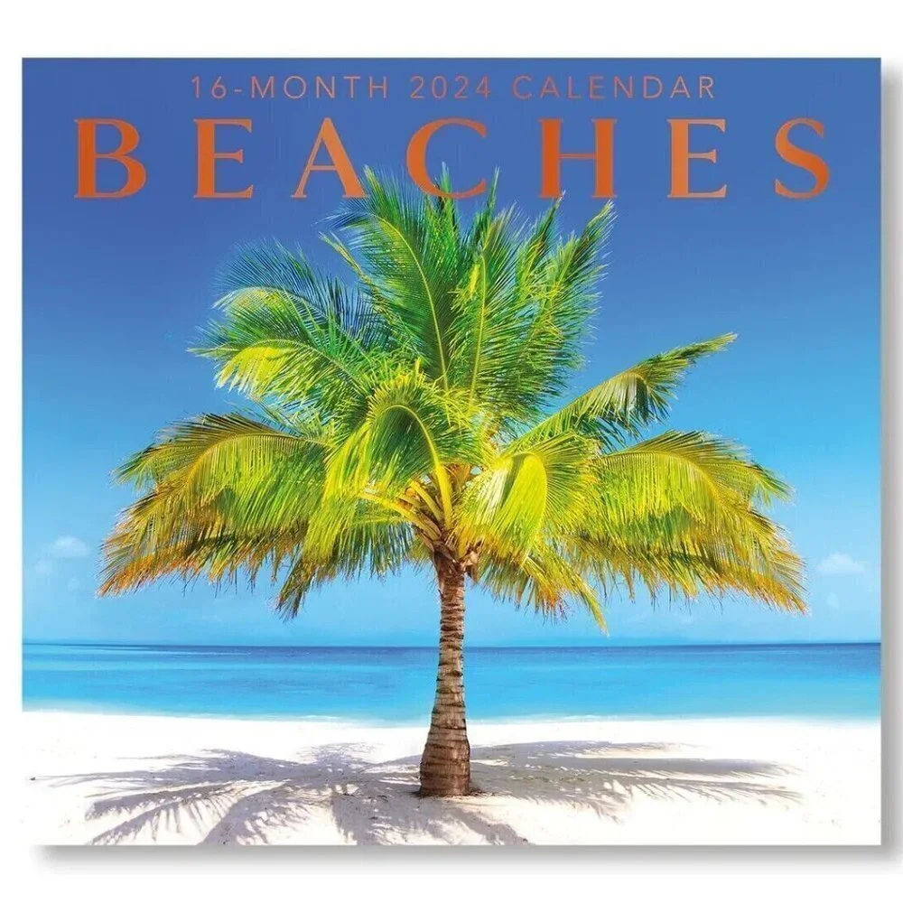Calendar 2024 Tropical Beaches 16 Months Full Size Wall Calendar Gift 12 X 22 In